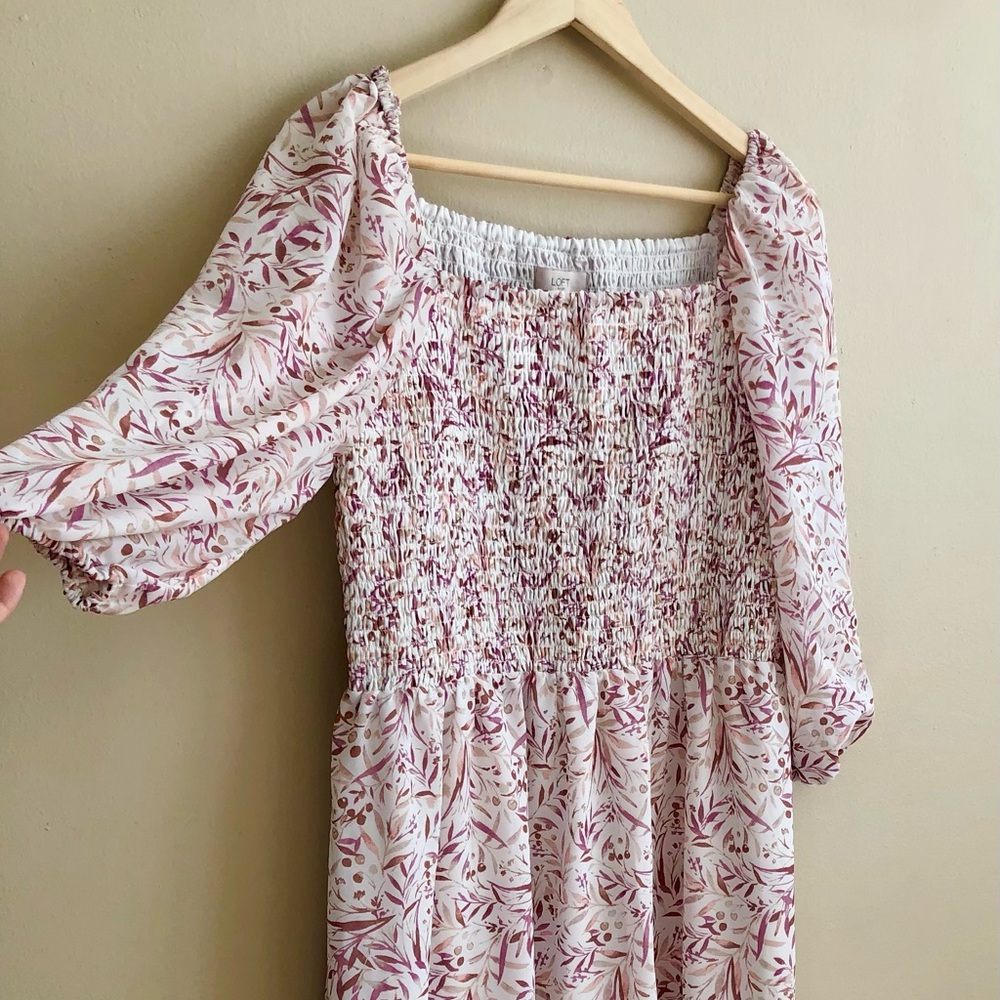 Brand new loft peasant milk maid style midi maxi dress